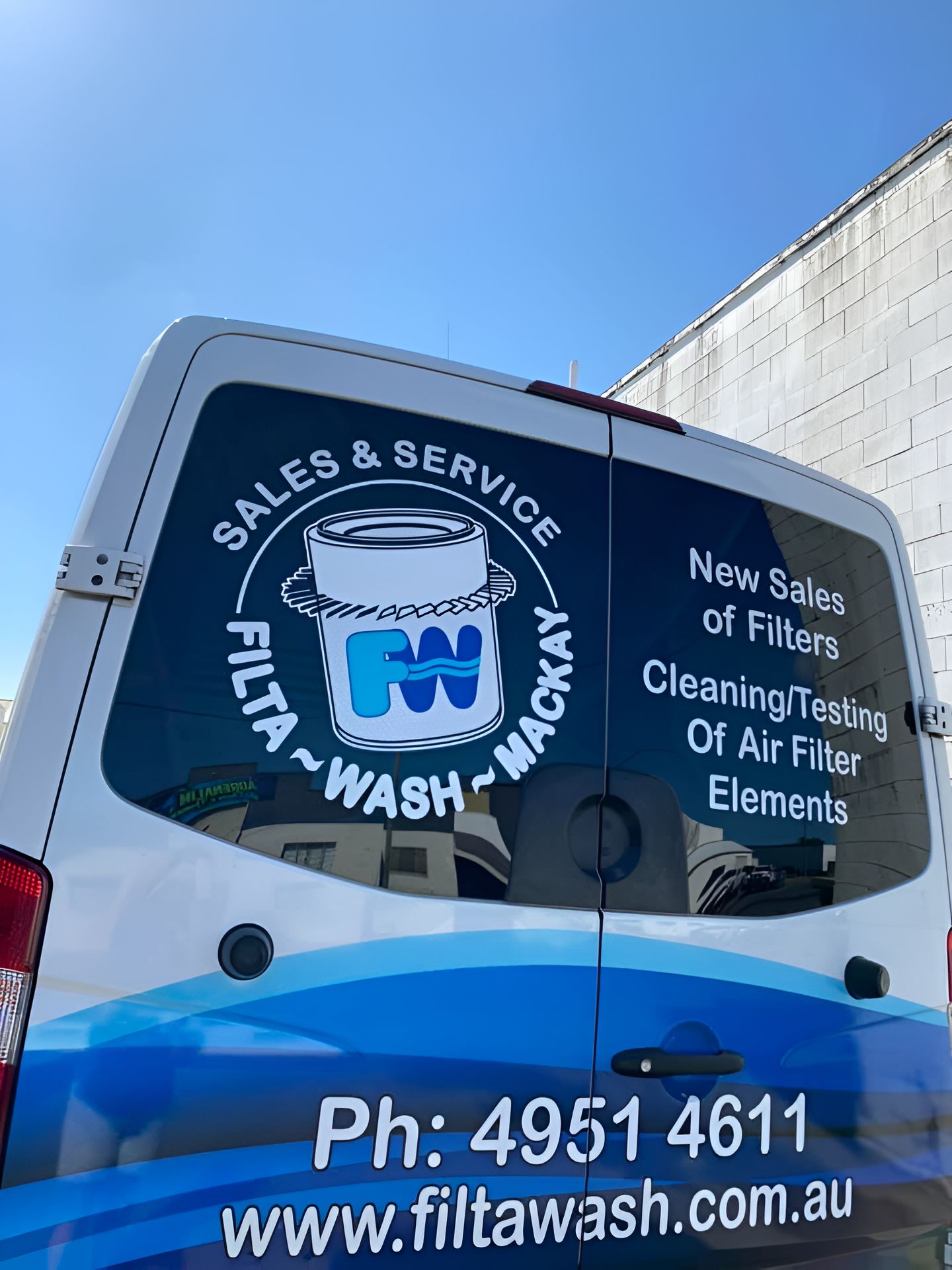 The Back Of A Van With Writing — Filta-Wash Mackay In North Mackay, QLD