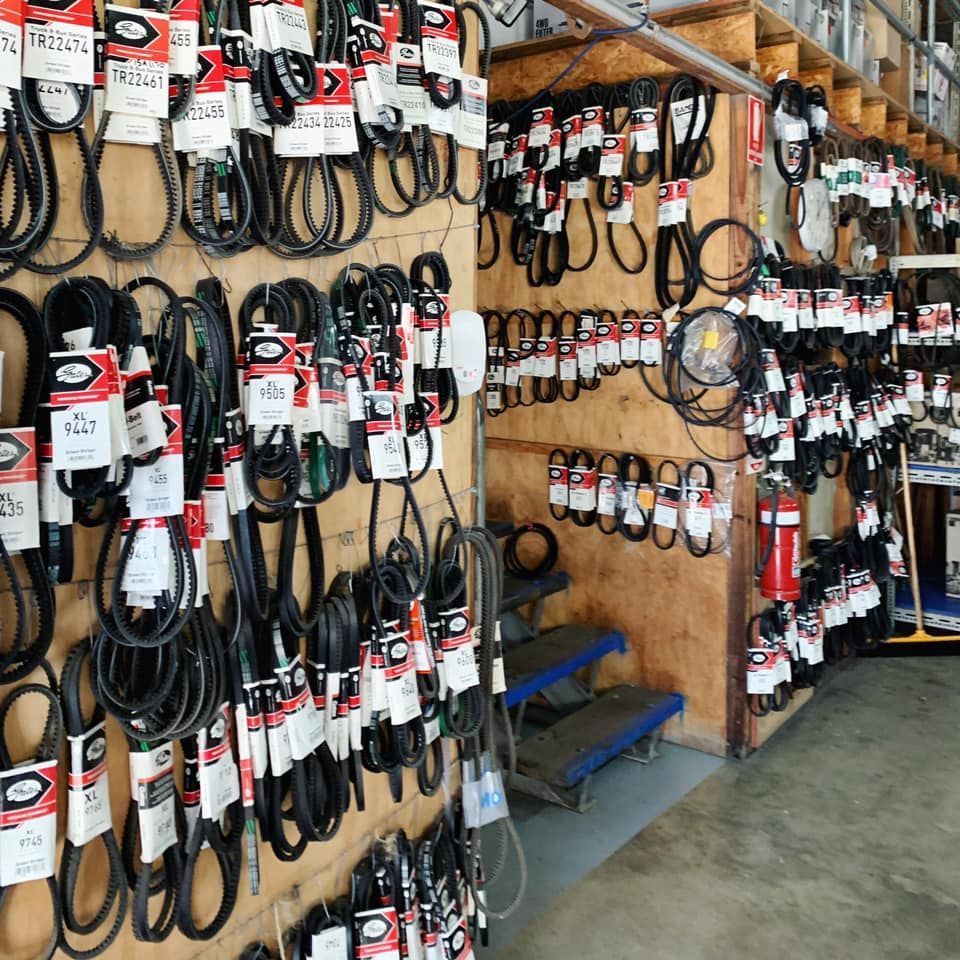 Hanging Belts  On A Wall In A Store — Filta-Wash Mackay In North Mackay, QLD