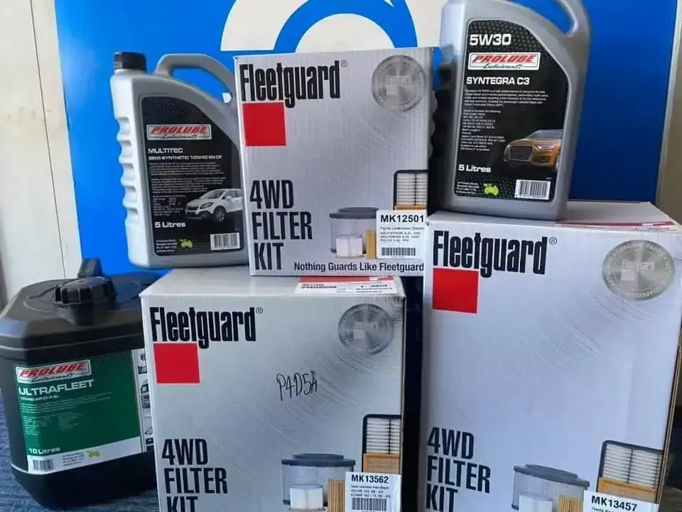 Several Boxes Of Fleetguard 4wd Filter Kits Are Stacked On Top Of Each Other — Filta-Wash Mackay In North Mackay, QLD