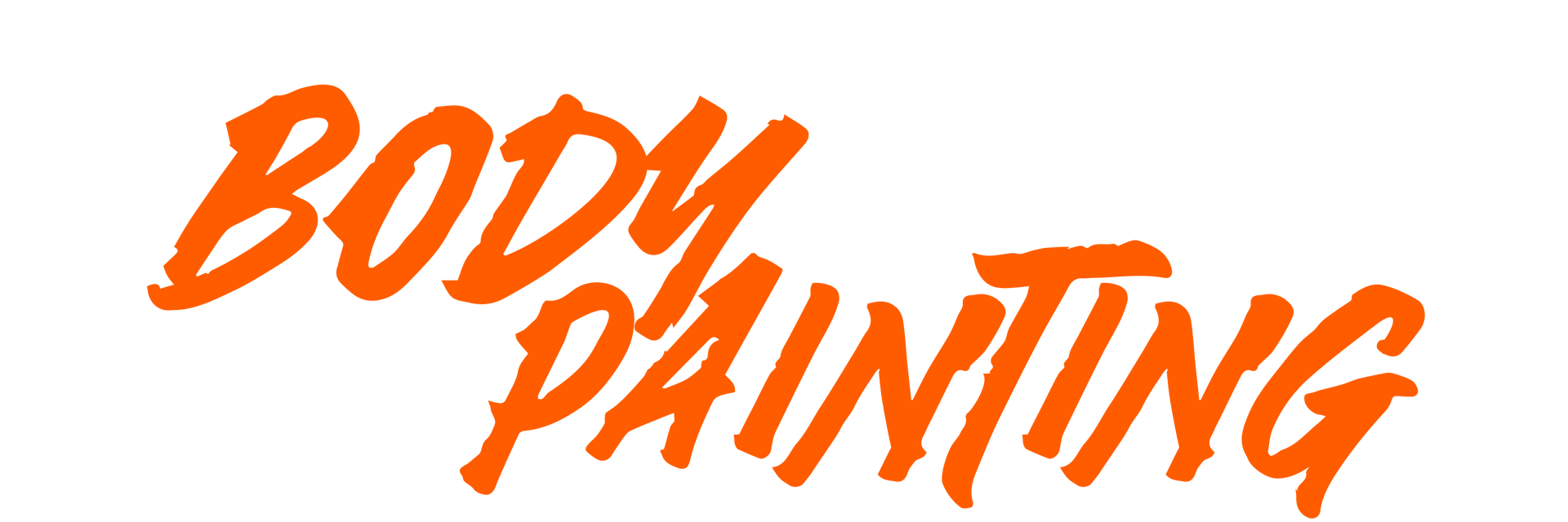 Un logo pour le body painting en orange sur fond blanc