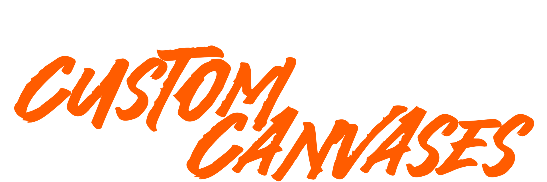 A logo for a company called custom canvases