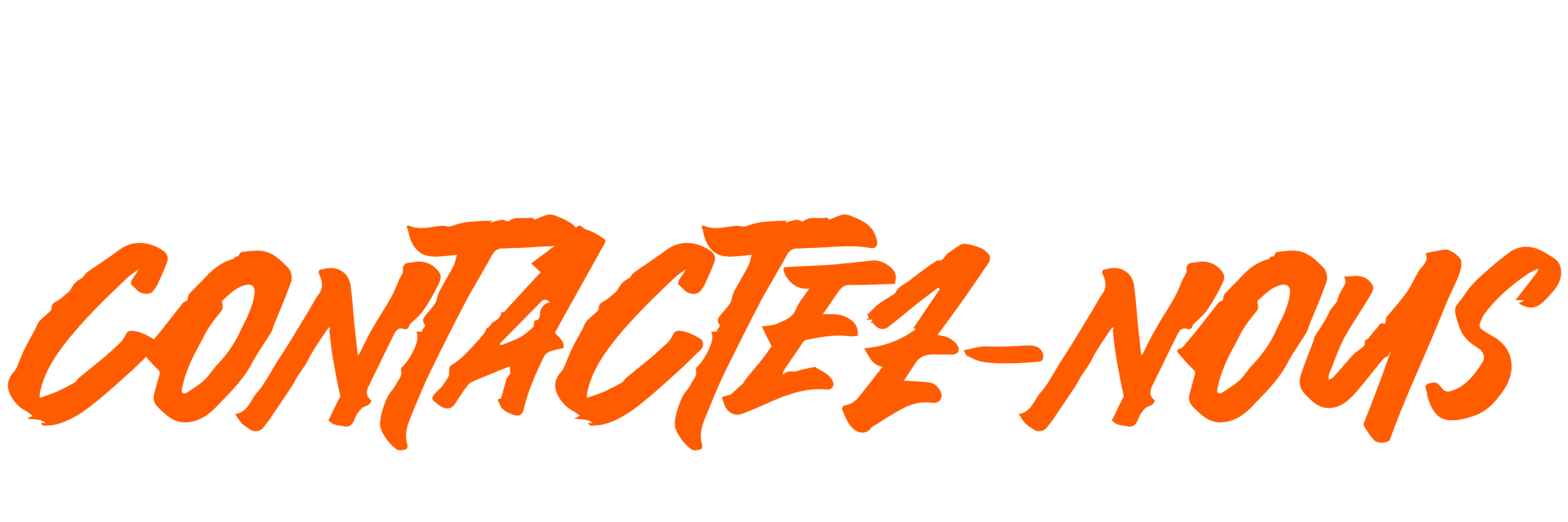 Le mot contactez-nous est écrit en orange sur fond blanc