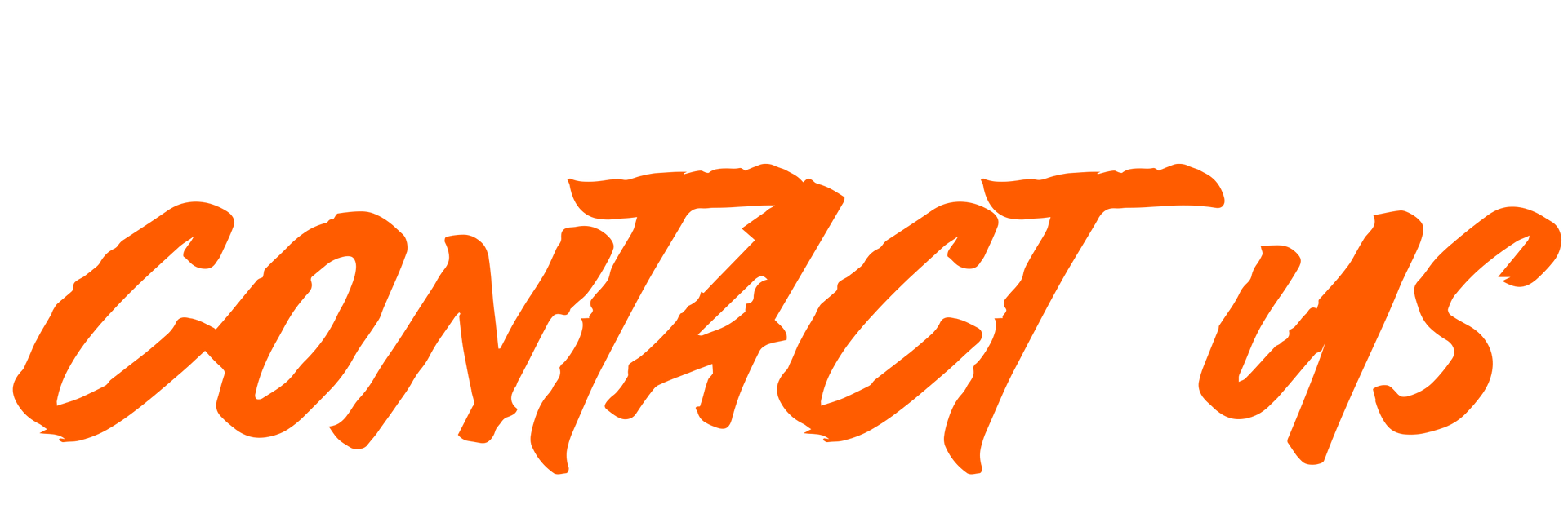 The word contact us is written in orange on a white background.