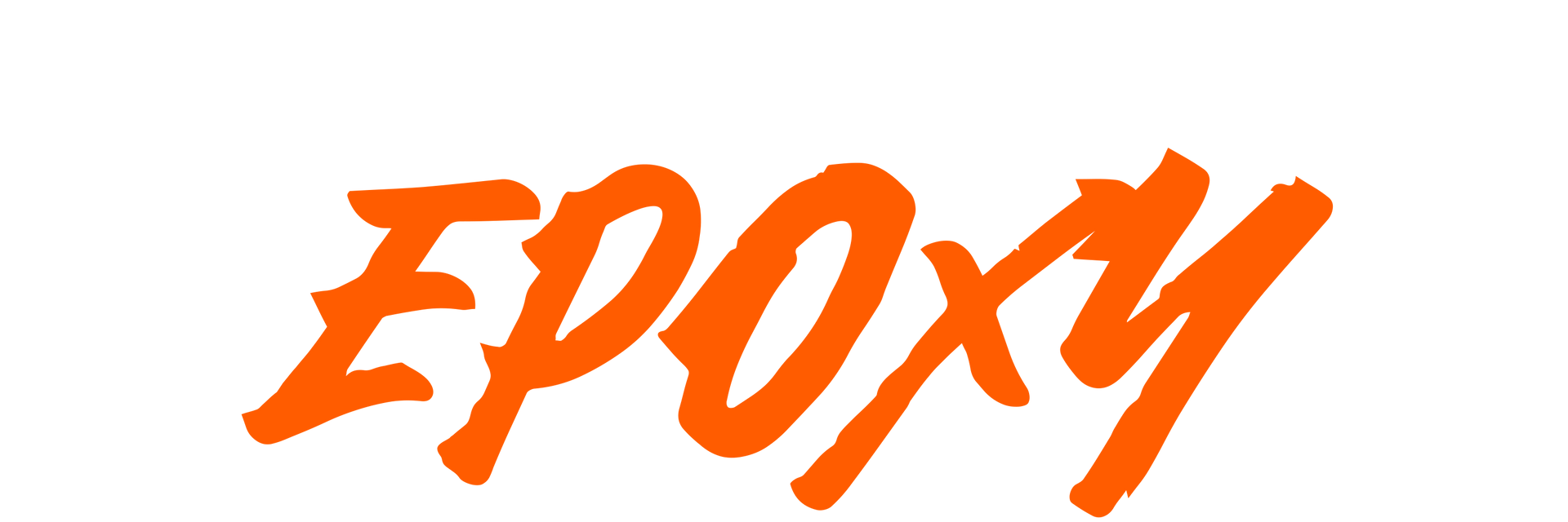 The word epoxy is written in orange on a white background