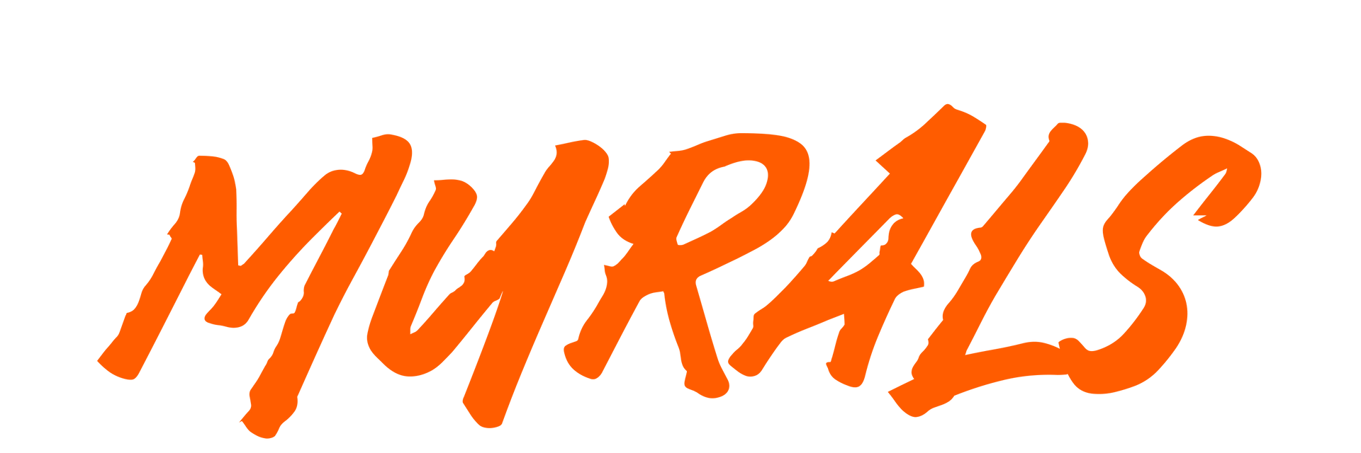 The word murals is written in orange on a white background
