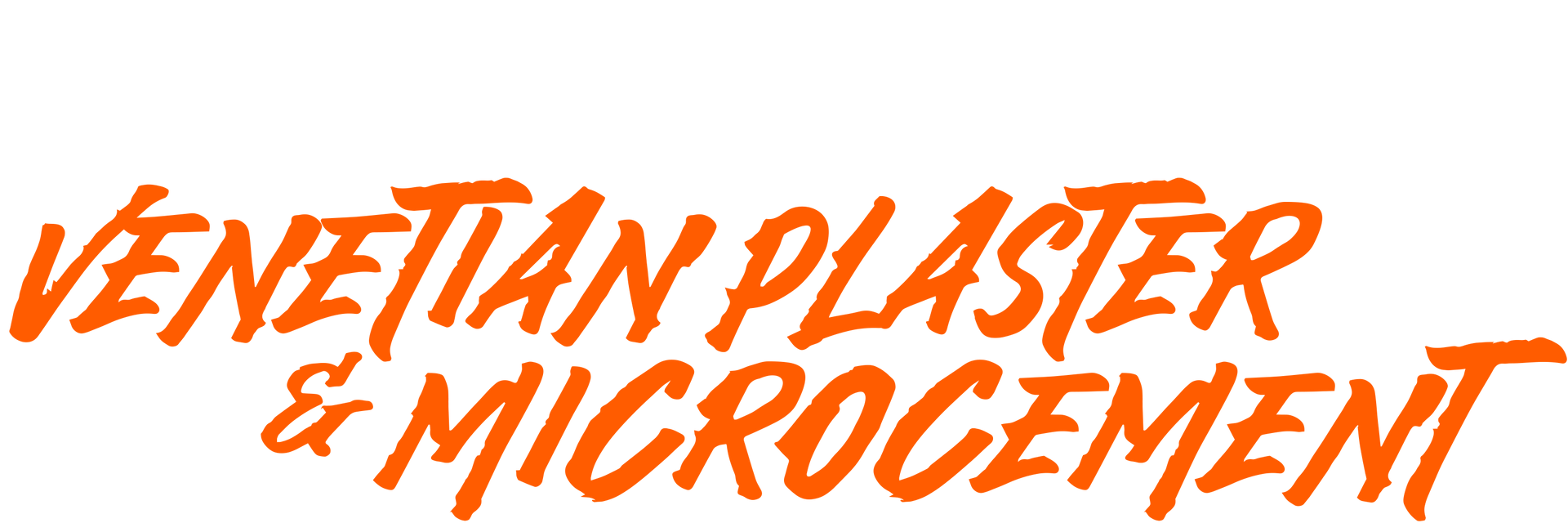The logo for venetian plaster and microcement is orange on a white background.