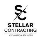 Logo for Stellar Contracting, featuring stylized letters "SC" with a diagonal slash above the company name and service.