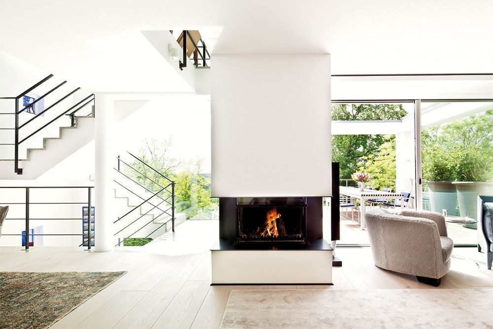 A Home Embedded in the Landscape Fireplace — Flooring in Gold Coast, QLD