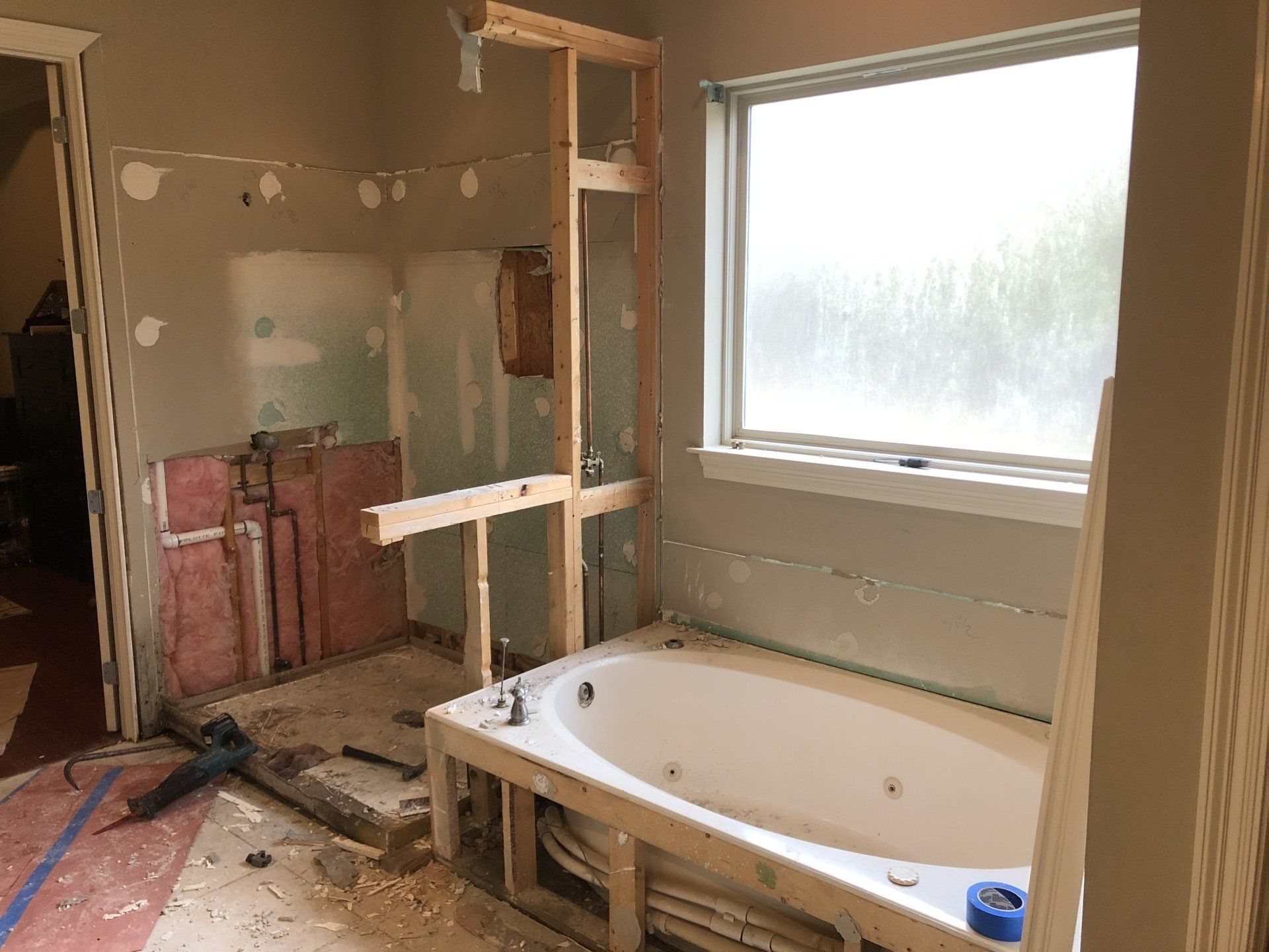 Bathroom Remodel During — Covington, LA — J & J Construction LLC