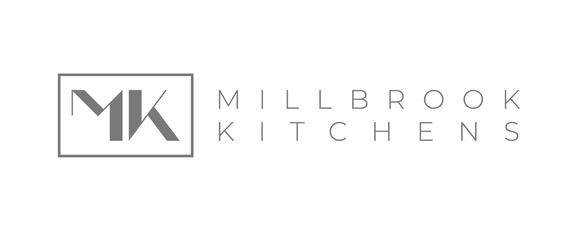 a logo for millbrook kitchens is shown on a white background