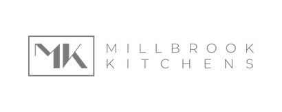 a logo for millbrook kitchens is shown on a white background
