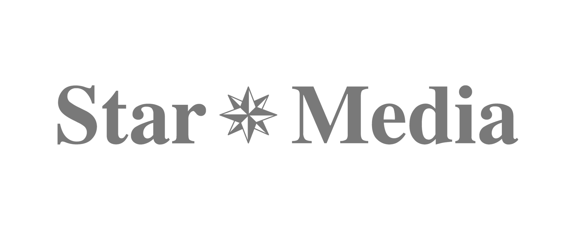 a black and white logo for star media