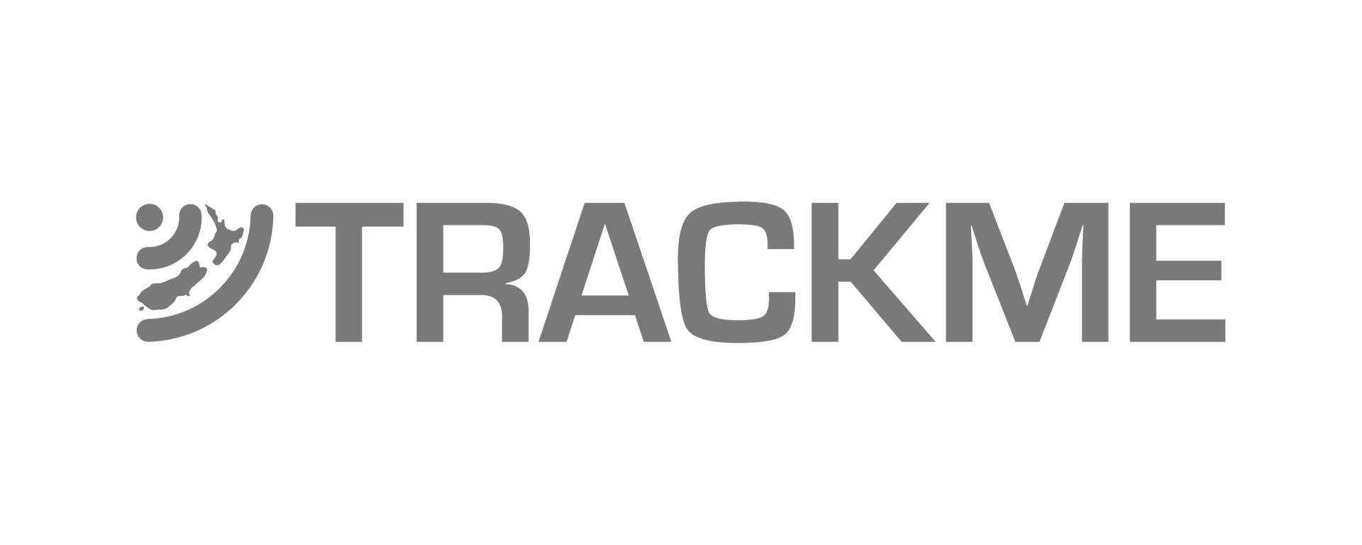 a black and white logo for trackme on a white background
