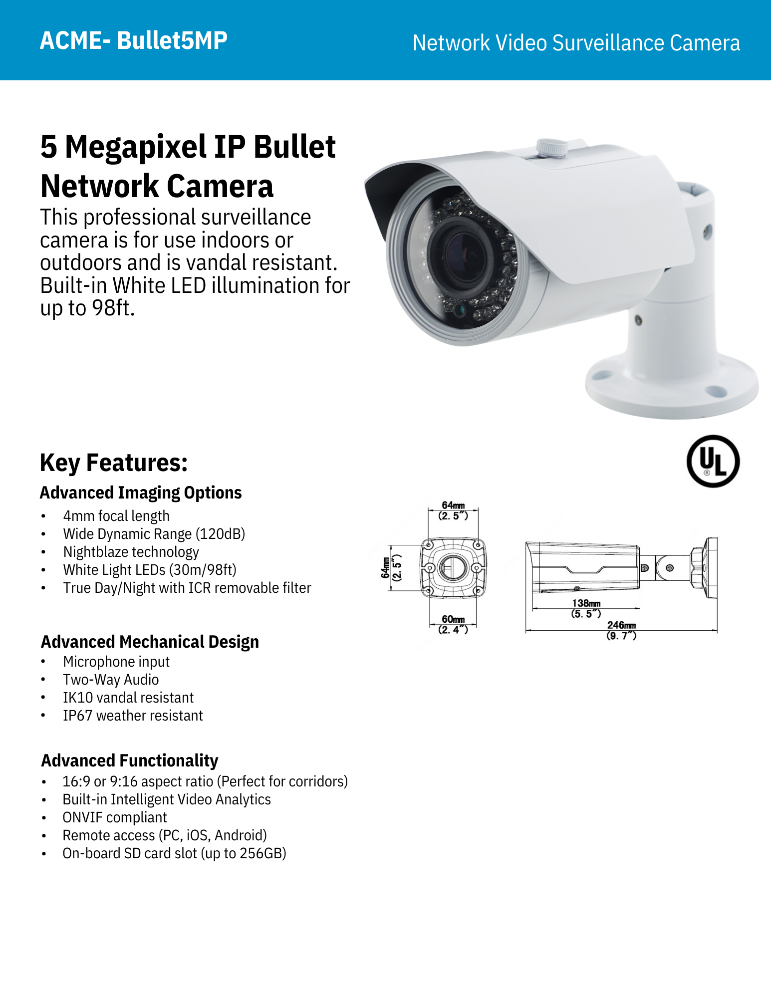 Spec sheet design