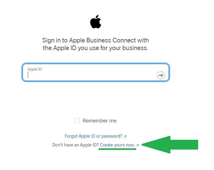 image of Apple maps login screen