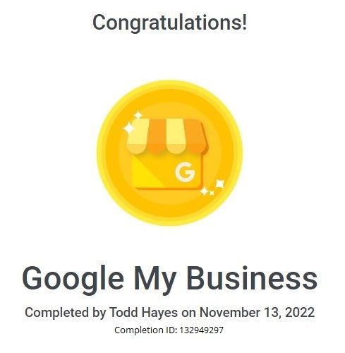 Award for Google my business aka google business profile