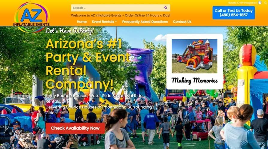a website for arizona 's # 1 party and event rental company