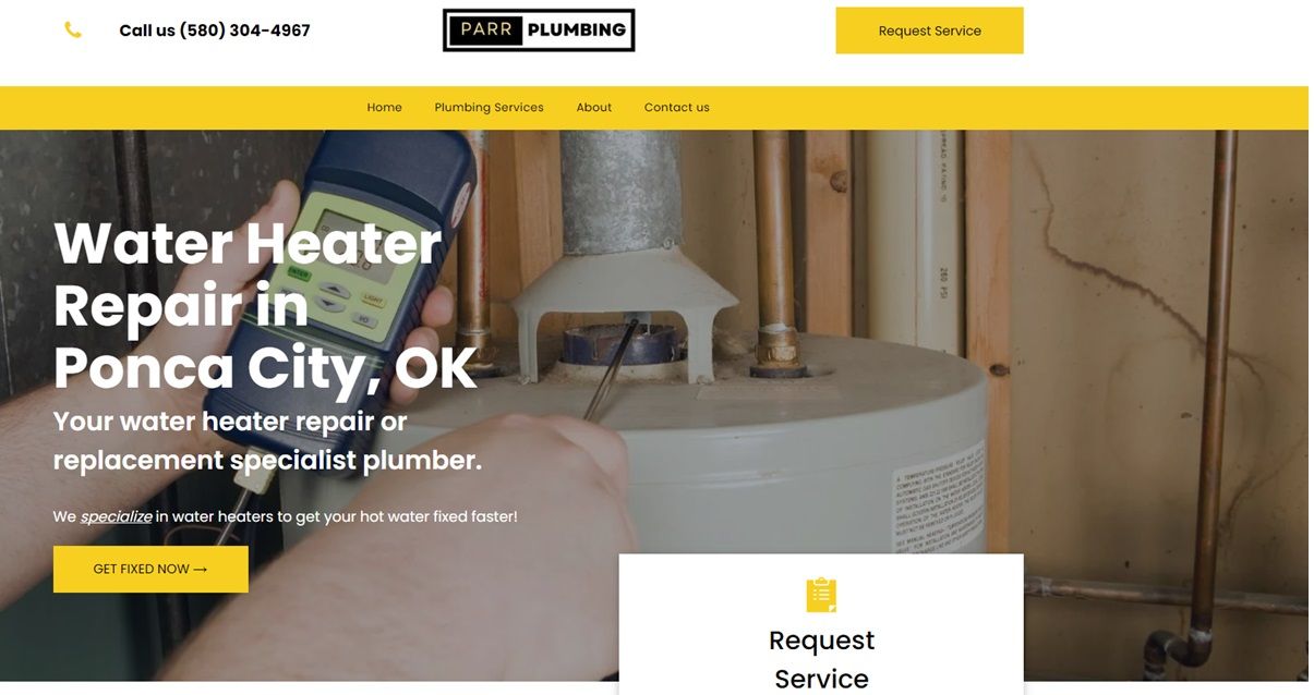 a website for water heater repair in ponce city , ok .