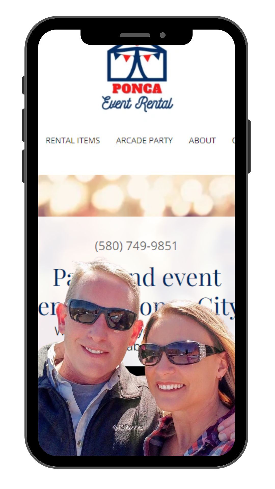 a website for party and event rental