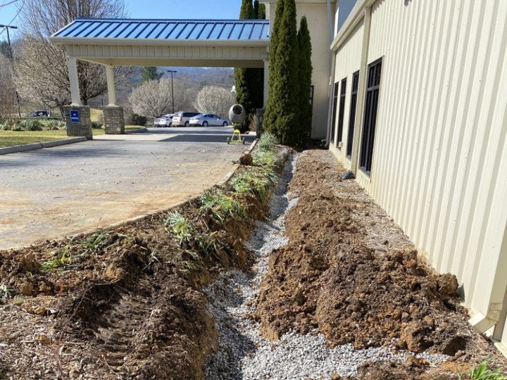 drainage installation in front of a property