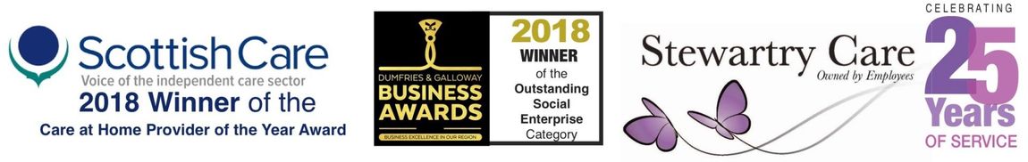 Stewartry Care Limited is Scottish Care Care at Home Provide3r of the Year 2018 and 2018 winner of the Outstanding Social Enterprise Category of the Dumfries and Galloway Business Awards
