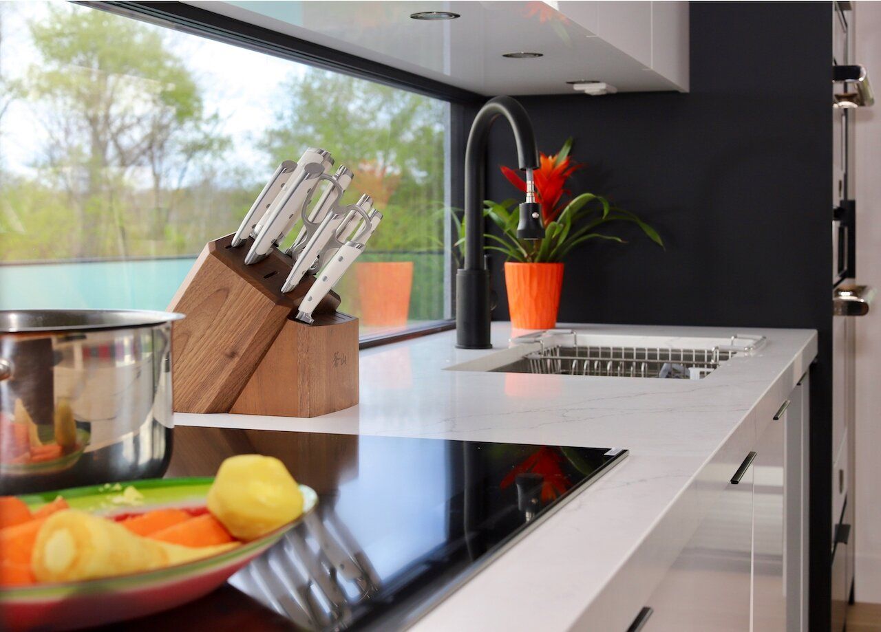 modern kitchen with sink