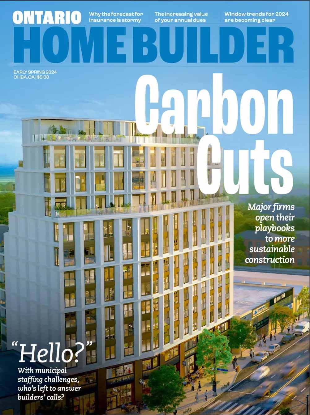 The cover of the ontario home builder magazine