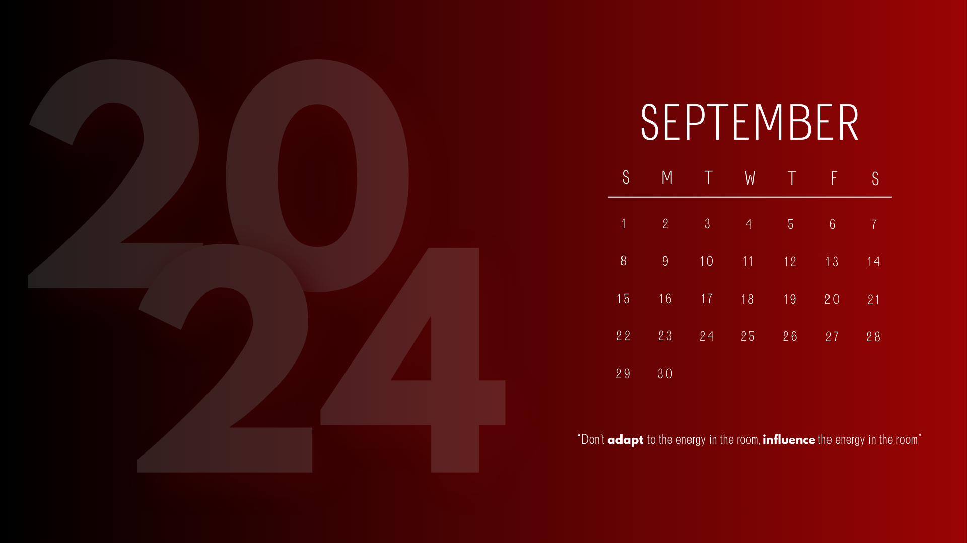 September 2024 Desktop Calendar