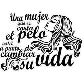 A woman's silhouette with flowing hair and the quote