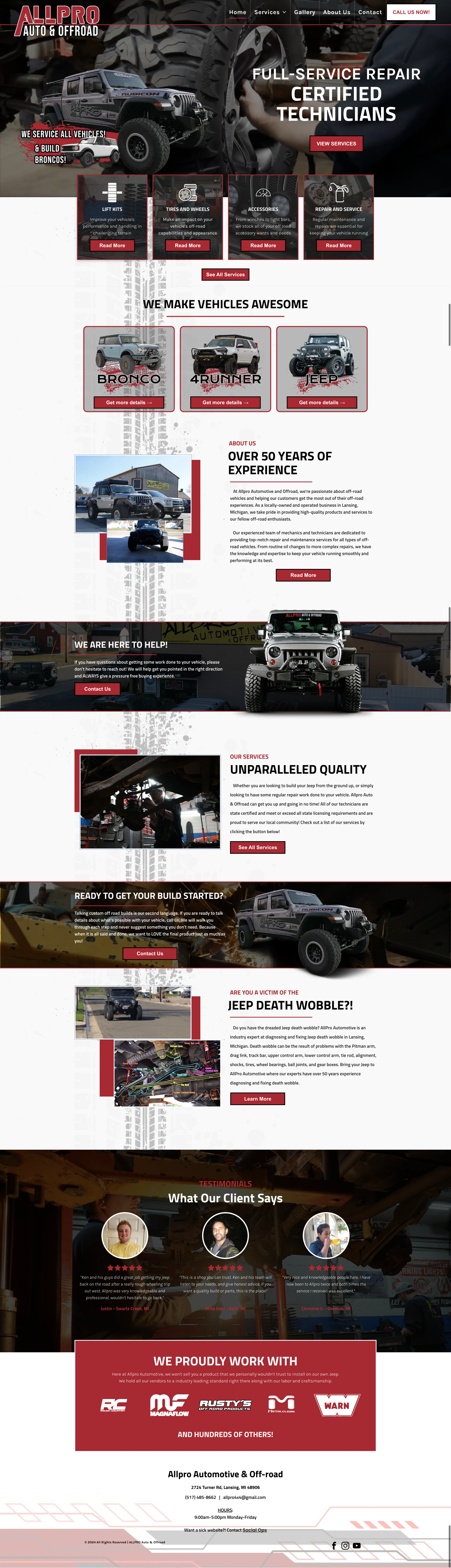 A screenshot of a website for a car dealership.