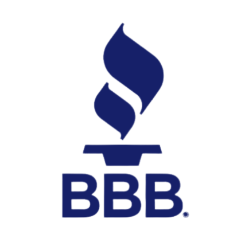 BBB logo: Blue flame above