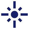 Blue sunburst icon.