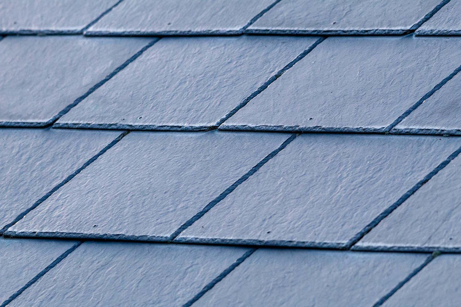 Close-up of a diamond-shaped slate roof