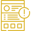 an icon of a page with a warning sign on it .