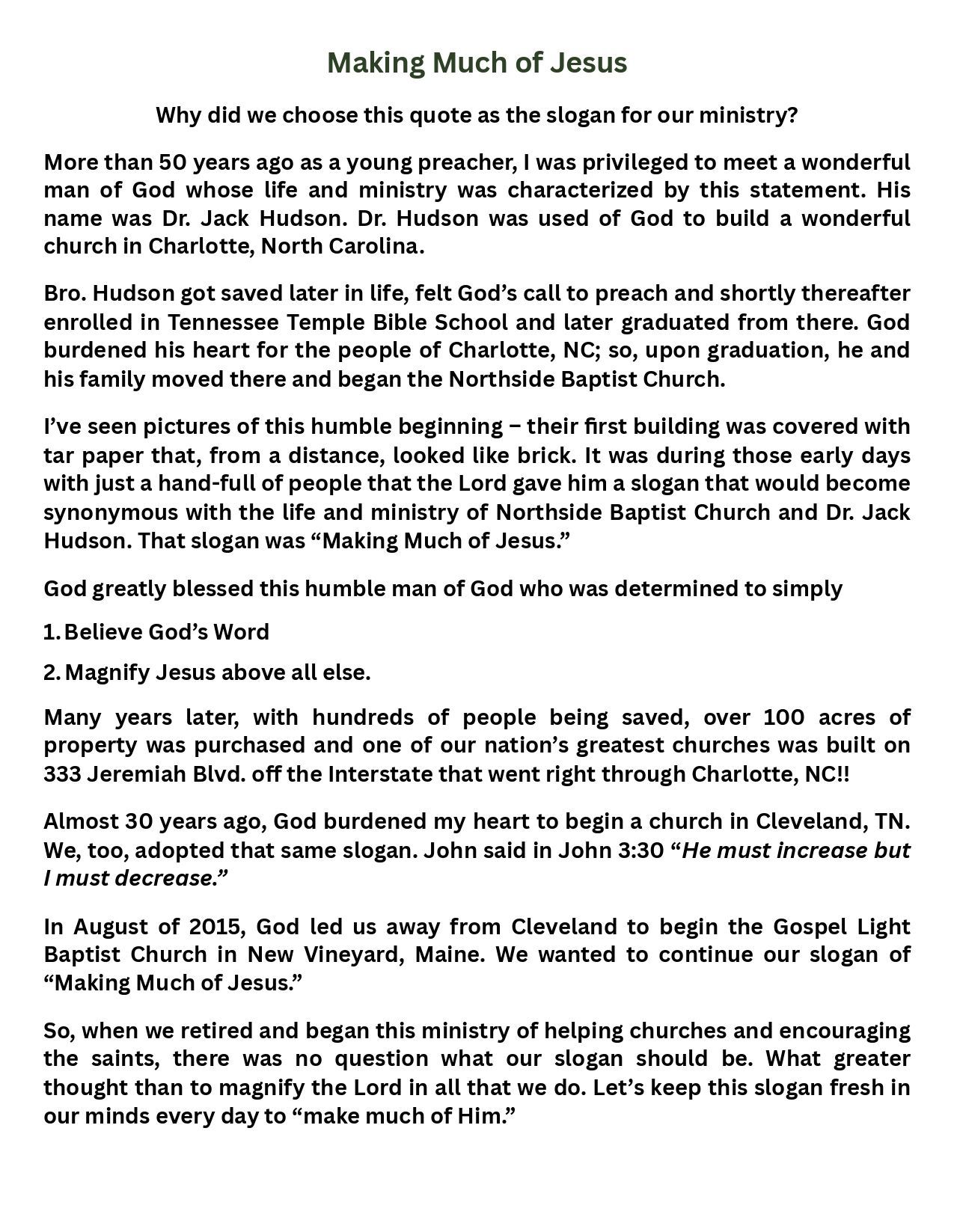 A flyer for making much of jesus ministries with a picture of a family and flowers on it.