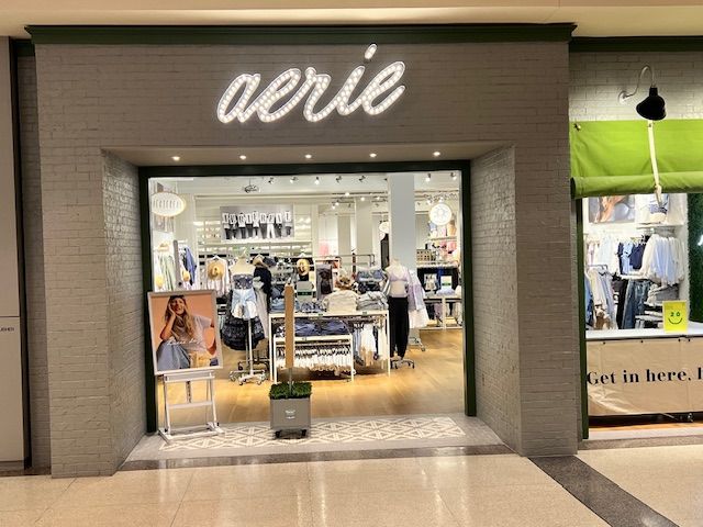A store called aerie is located in a mall.