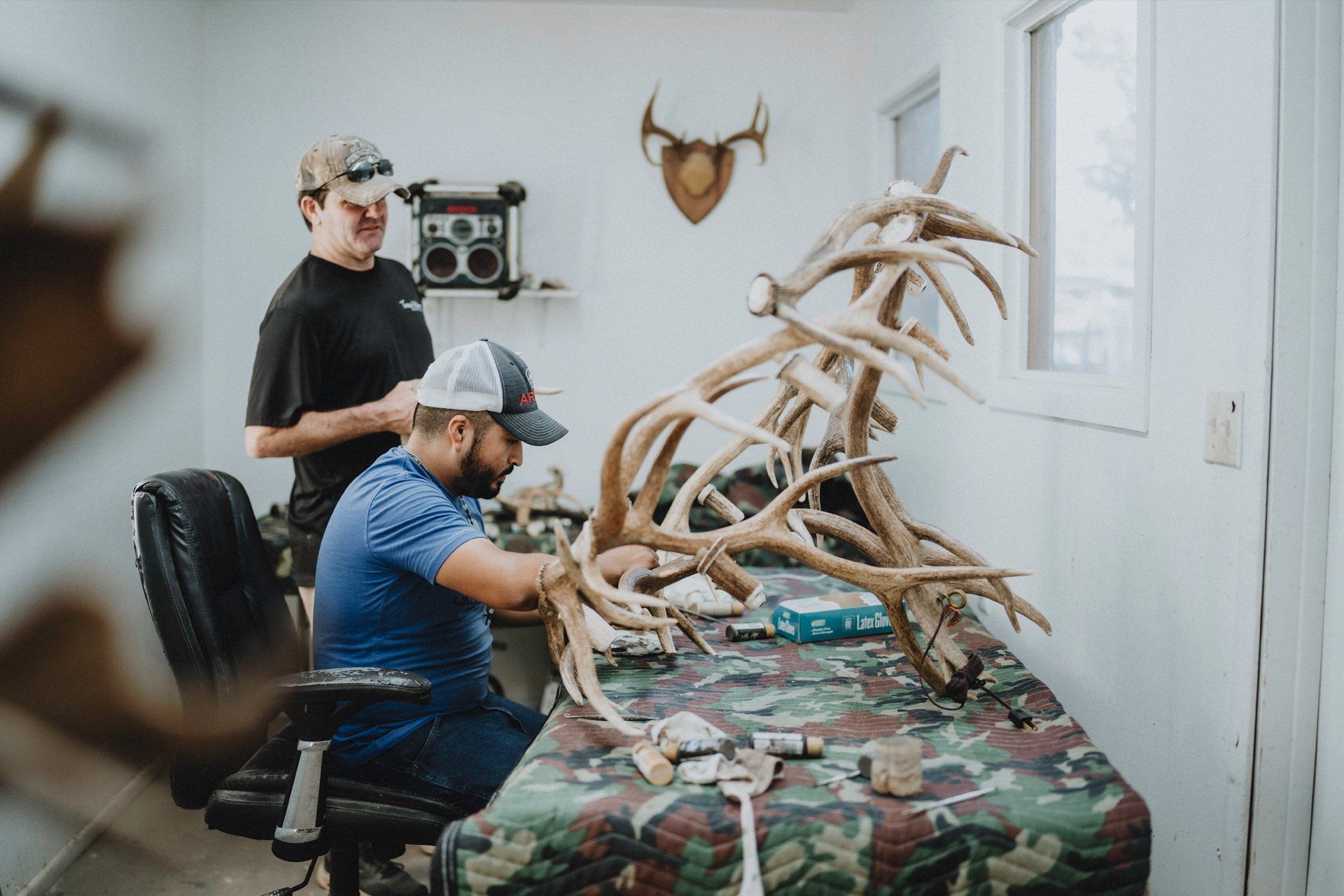 Terry Wilson working on a Chandelier in his workshop