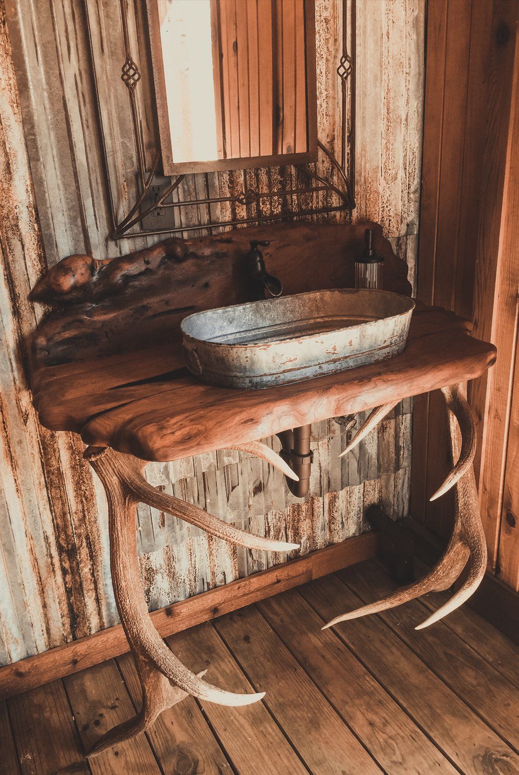 Custom deer antler sink