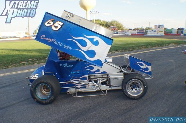 Blue Race Car with White Flames - Auto Body Repair in Colville, WA
