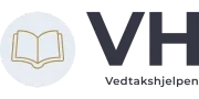 Logo for Vedtakshjelpen: an open book icon next to the letters 