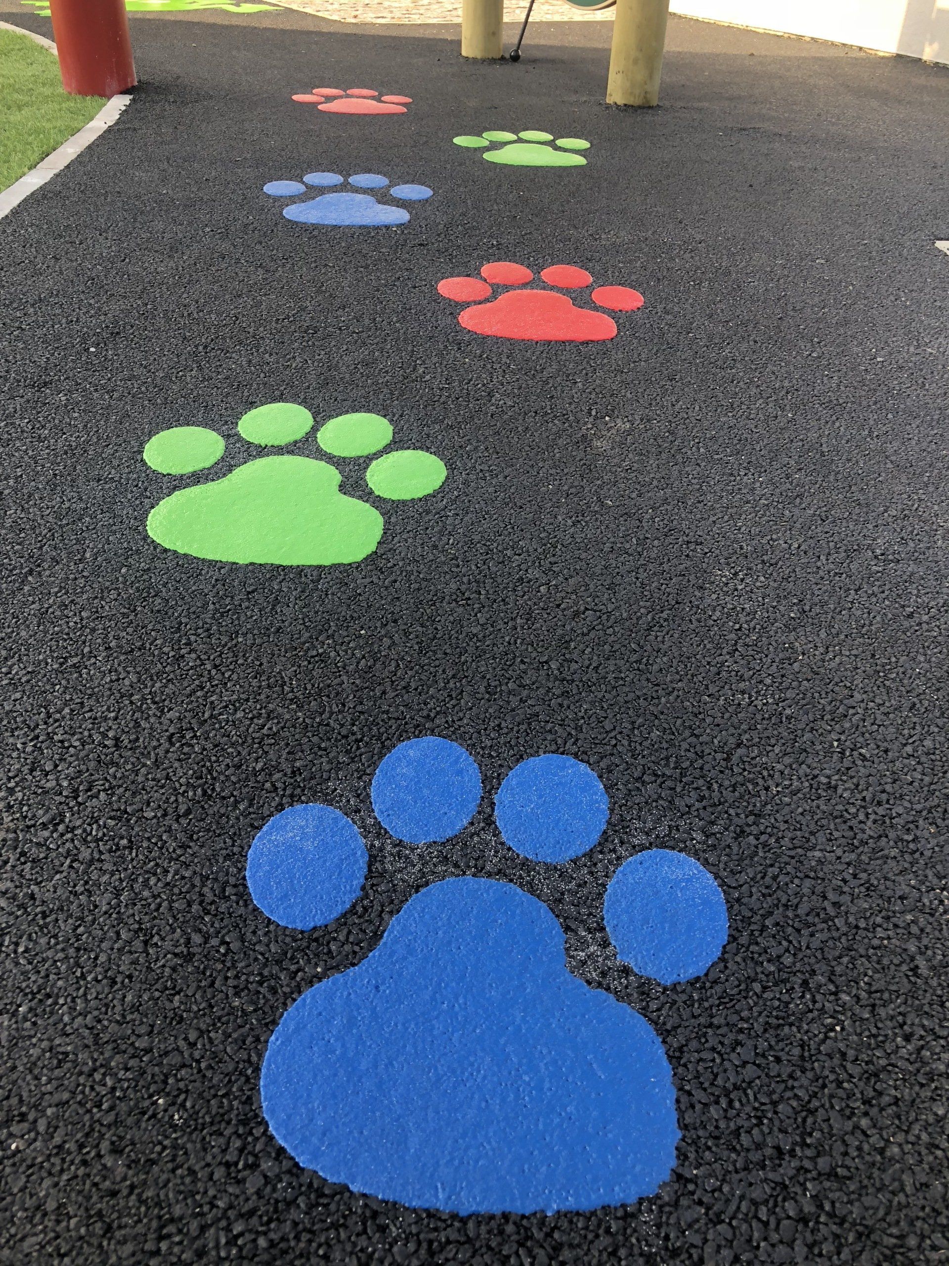 Animals and footprints playground markings