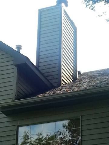 A house with a chimney on top of it