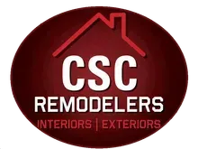 A logo for csc remodelers interiors and exteriors