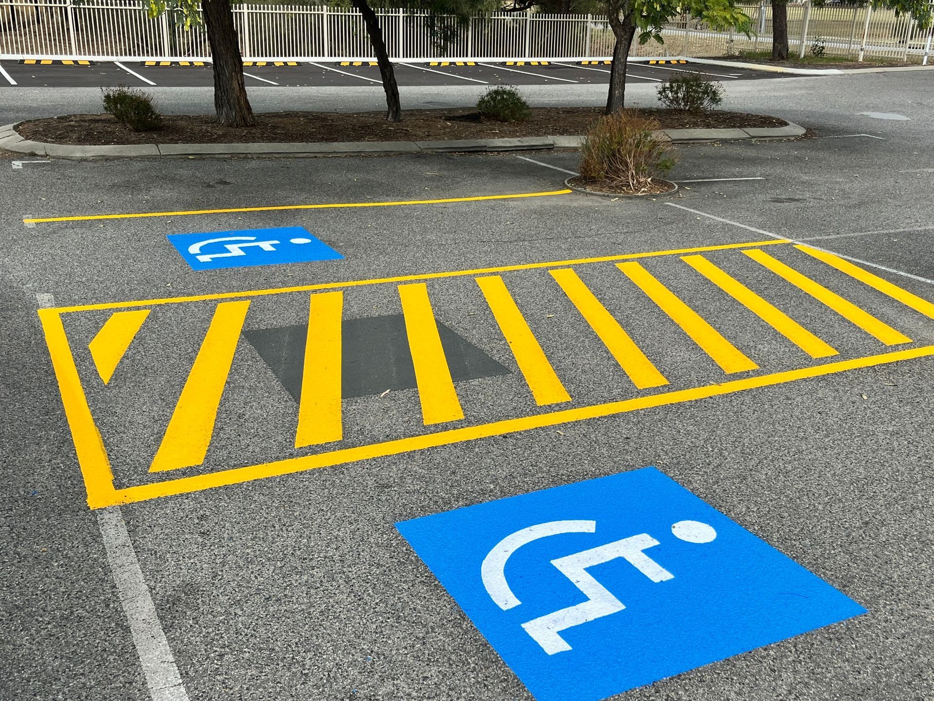 lines painted on parking lot