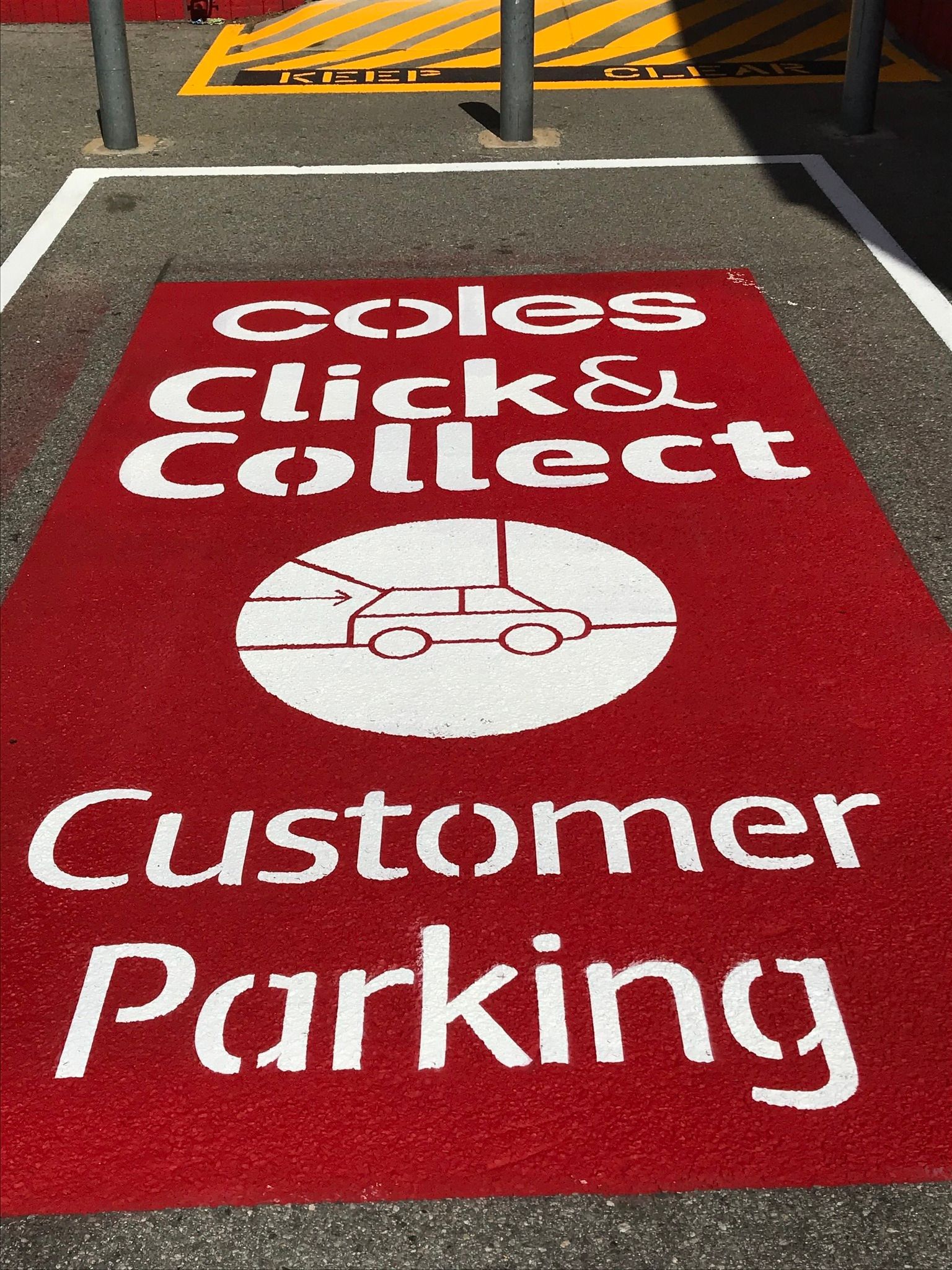 hungry jack's logo painted on parking lot