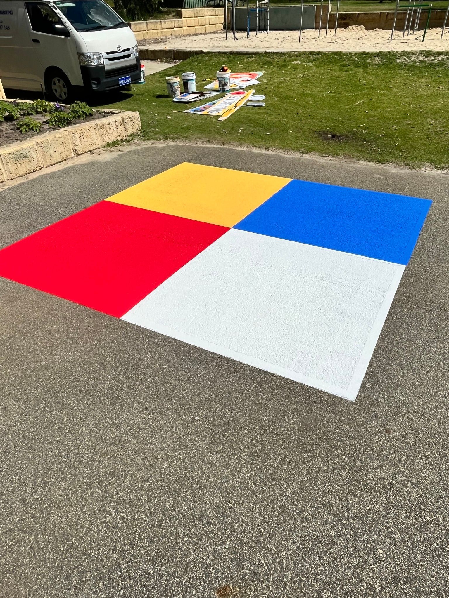 line marking on outdoor track