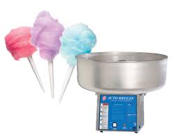 Cotton Candy Machine Rental - Weather it's an add on for a birthday, a rental for a fundraiser, or an authentic add on to family movie night.  This  cotton candy machine delivers enough  to make a cone within 2-3 min.  and supplies to server 75.  With your choice of Strawberry, Cherry,  Vanilla and others.