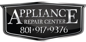 Black and silver Appliance Repair Center logo with phone number.
