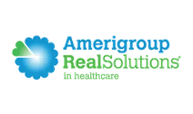 A logo for amerigroup real solutions in healthcare