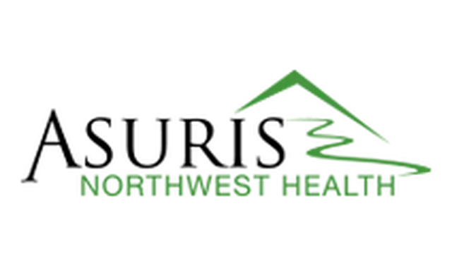 A logo for asurist northwest health with a green roof